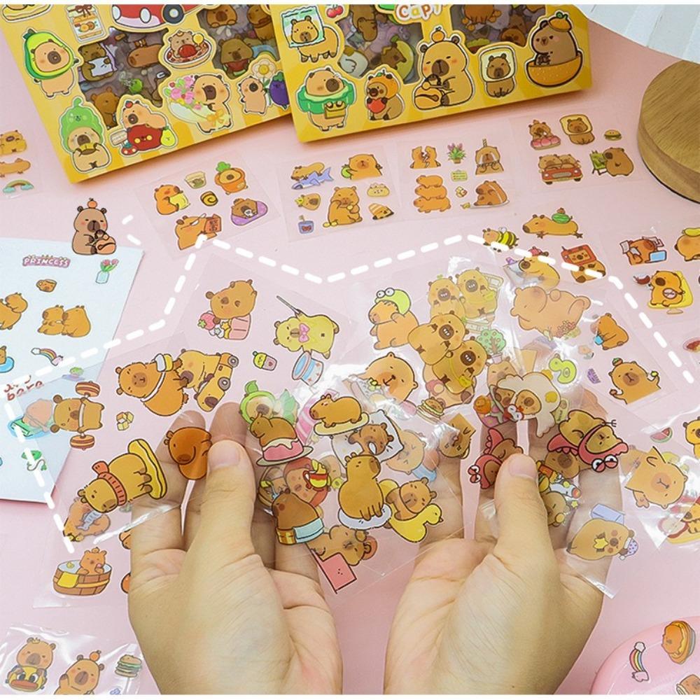 100PCS Stationery Children Sticker Cartoon Capybara Water Cup Decal  Birthday Gift