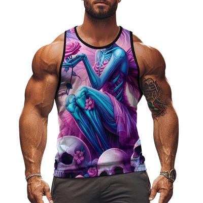 3D Beer Printed Sports Vest Summer Men Y2k Sleeveless Men's Top Oversized Tank Fashion Streetwear T Shirt
