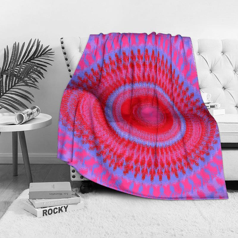 Boho Psychedelic Mandala Colorful Ethnic Pattern Throw Blanket Bedspread Sofa Cover Decorative Throw Cushion Cover