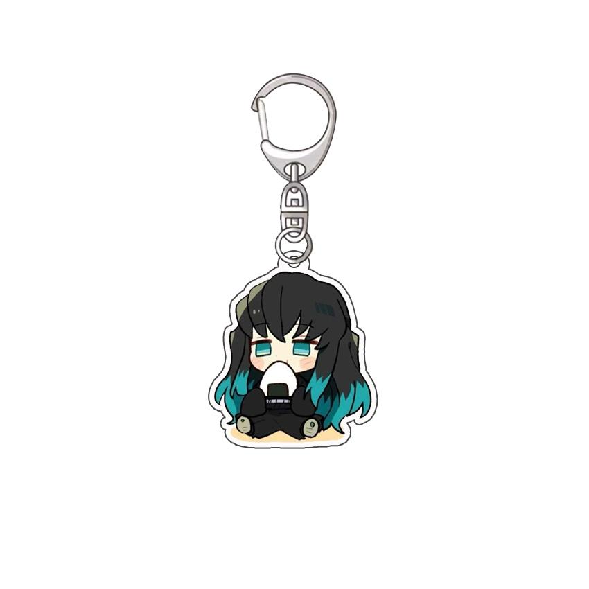 Keychain Pendant Anime Demon Slayer Kimetsu No Yaiba Kamado Tanjirou Double Sided HD Bag Pendant Gift For Fans Cosplay Props Jewelry Gift