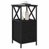 Nightstand Black Oak Look 34 x 35.5 x 70 cm Engineered Wood