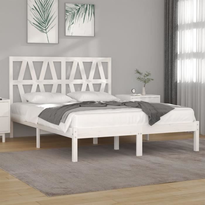 VidaXL Bed Frames White Solid Pine Wood 120x200 Cm 3103994