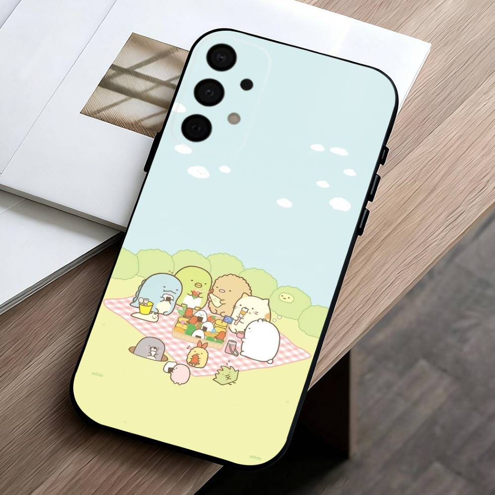 

S-Sumikko Anime G-Gurashi-I phone Case For Samsung Galaxy A73,A72,A71,A70,A53,A52,A51,Others Soft Black Shell Samsung a73 5g