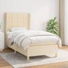 Maison Exclusive - Bed Slat Base and Mattress Cream 90x190 Cm Fabric