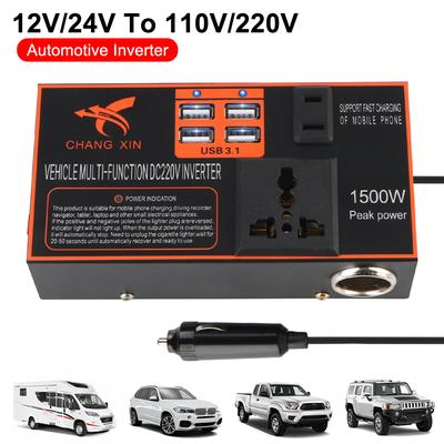 Konwerter Zasilacza DC 12V/24V na AC 110V/220V Gniazda AC Inwerter Samochodowy Ładowarki USB Wtyczka 8 Gniazd Gniazdo