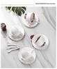 Retro European Style Ceramic Iced Americano and Latte Cup Set with Saucer