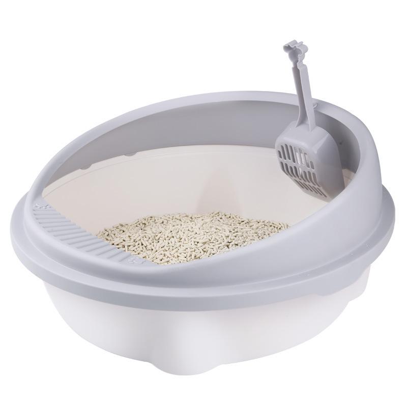 Semi-Enclosed Detachable Cat Litter Box with Scoop - Anti-Splash Design for Easy Cleaning