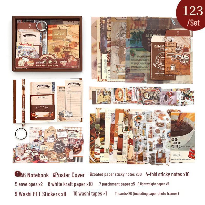 Yihe Retro Journal Gift Set: High-Value Stickers, Memo Pads, and DIY Literary Journal Book.
