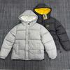 Corteiz Alcatraz Kontrastfarbe Puffy Kapuzen-Baumwolljacke Lockere Passform Streetwear Wintermantel Herren