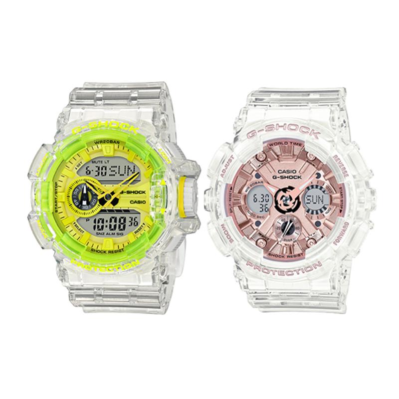 

Casio watch series-GAGMA classic pointer dual display dial, quartz movement, resin strap, Japanese and Korean watch, GA-400SK-1A9PRS&GMA-S120SR-7A рожевий
