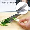 3/5 Layer Stainless Steel Kitchen Scissors Herb Cutter Shredded Rosemary Scallion Cutter Herb Chopped Tool Cut