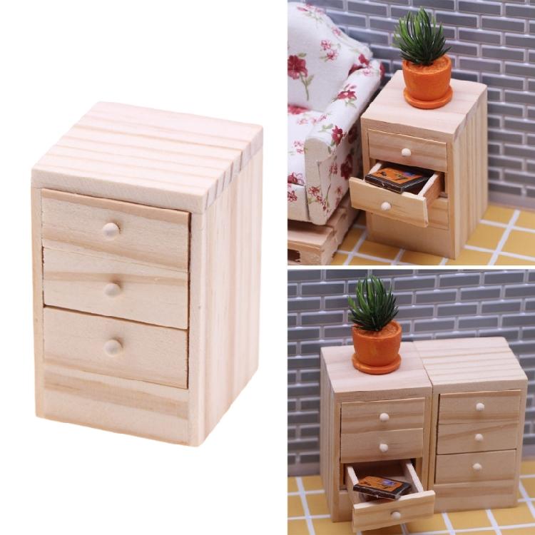 Fashionable Dollhouses Miniature Bedside Cabinet 1 12 Scale Furniture and Portable Accessory for Hobbyists Daily Use