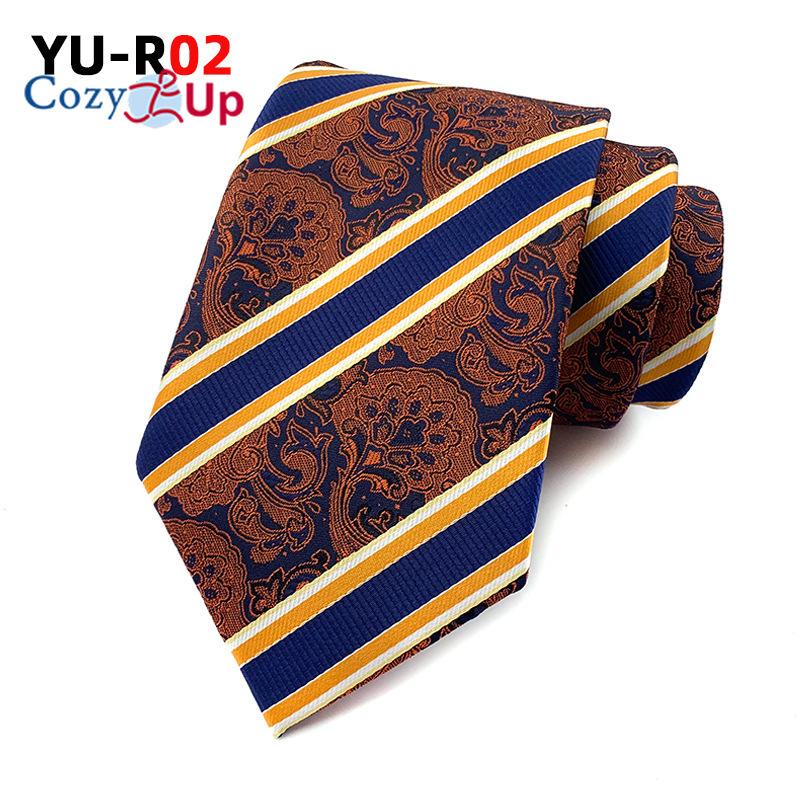 3.15" Fashion Striped PaisleyTie for  Men Flower Necktie for Wedding