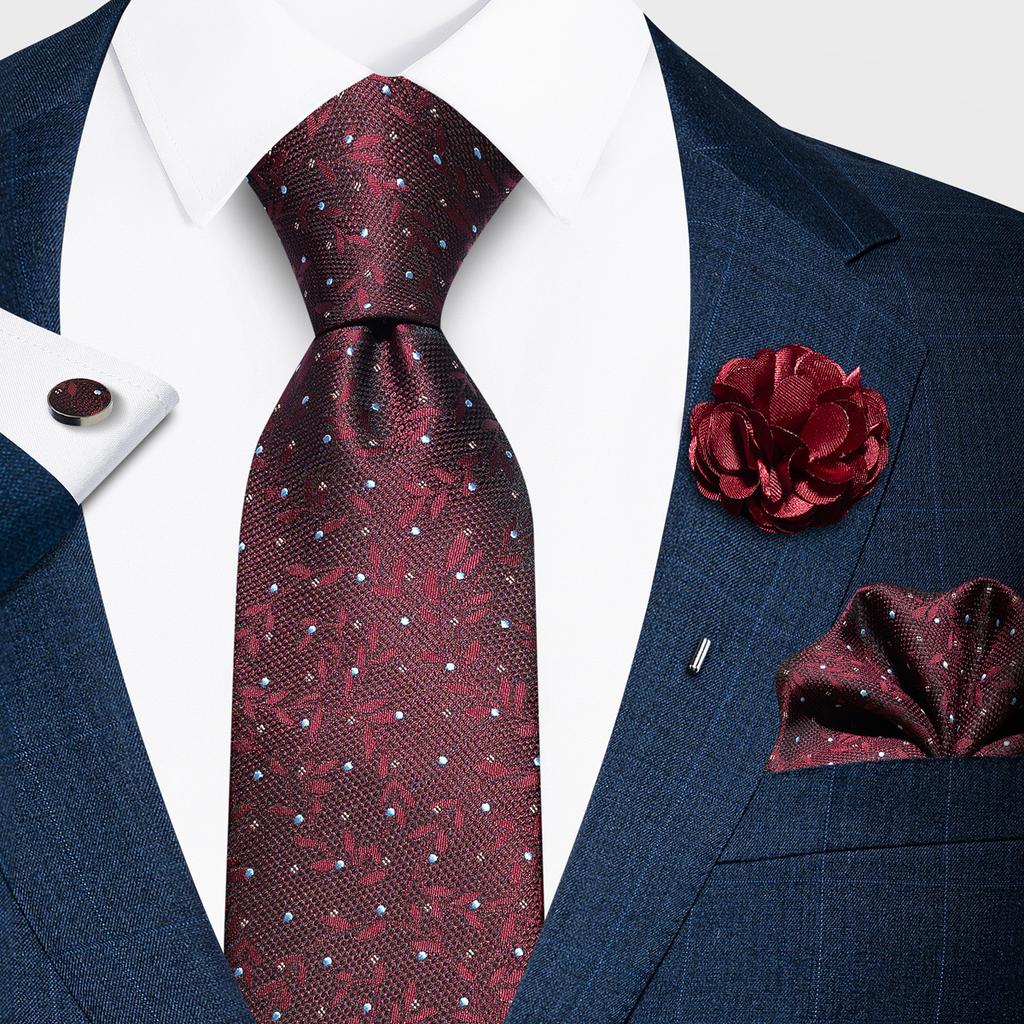 Fashion Men'S Paisley Tie Suit Pocket Towel Set 8Cm Polyester Jacquard Business Dress Tie