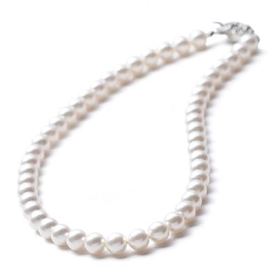 Collana di Perle Collana di Perle Grand Premium 45cm 8mm Bianca x Argento [VOTRE COUTURE] da Donna