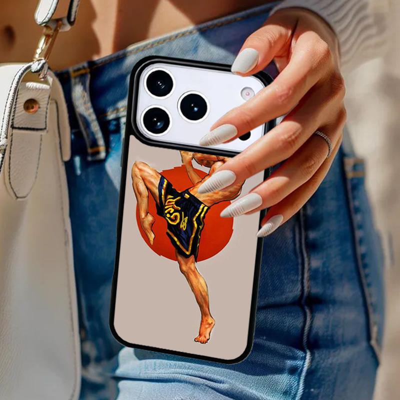 

Muay Thai soft Phone Case For iPhone 17 Air 14 15 13 12 Max Cover For Apple 16e 11 Pro Max Plus Coque iPhone 16