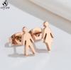 Asymmetry Stainless Steel Key Lock Earring for Women Rabbit Carrot Piercing Jewelry Girls Earrings Gifts Accessories