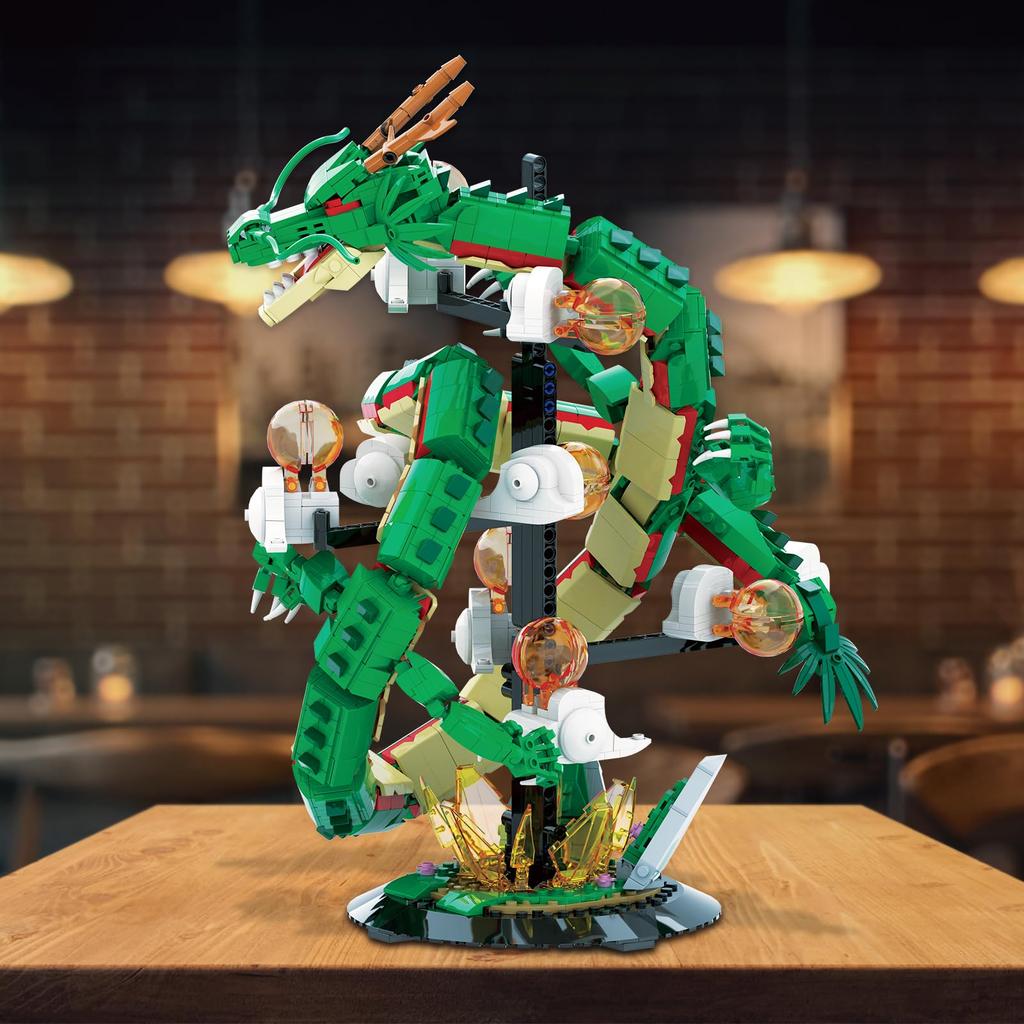 JMBricklayer Drachen Baustein Set mit Lichtern für Erwachsene Konstruktion Cooles Tier Drache Display Tier Sammlerstück Dinosaurier Bauen Drache Drache
