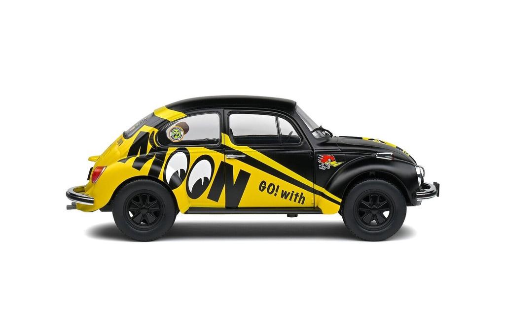 Solid Volkswagen Beetle Diecast Car 1/18 Scale BEETLE 1303 1974 (Black/Yellow) [Parallel Import]