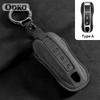 3 Tasten Leder Auto Schlüsselhülle Abdeckung für Porsche Panamera Cayenne 971 911 9YA Macan Boxster Auto Schlüssel Schale Fob Halter Schlüsselanhänger
