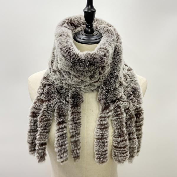 Natural Rabbit Fur Scarf Women Winter Warm Shawls Fashon Plaid Knitted Real Fur Scarves Bufanda Luxury Designer Scarf