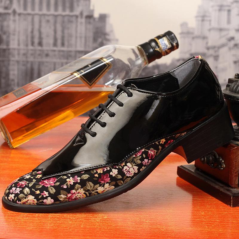 Pointed Business Casual Leather Shoes Color Matching Fashion Casual Leather Shoes Nightclub Men's British and Korean Leathershoes