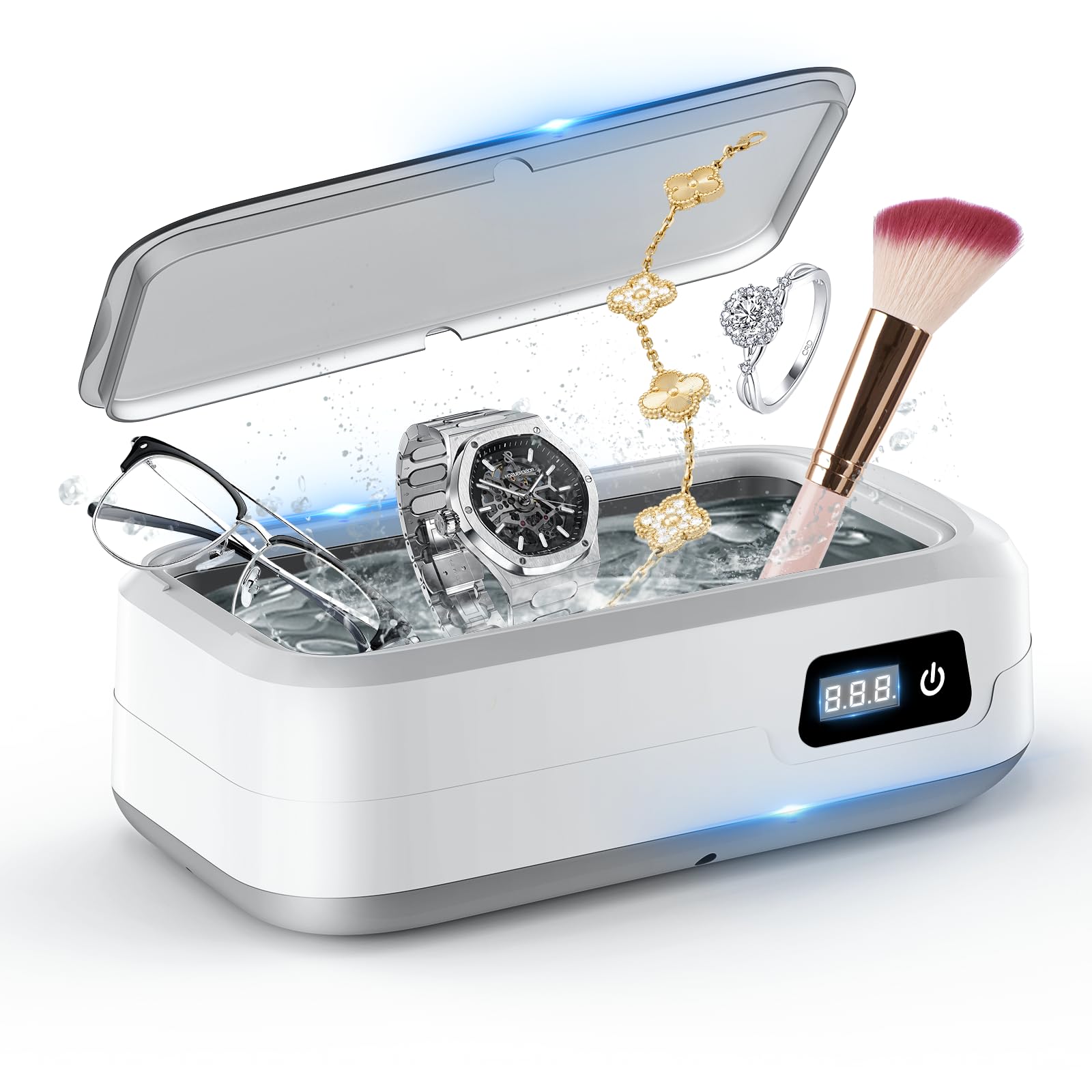

[Amazon.co.jp Exclusive] Ultrasonic Cleaner, Glasses Cleaner, 640ml Large Capacity, 52000KHz Powerful Cleaning, Compact Ultrasonic Cleaner, 4-Stage Ti