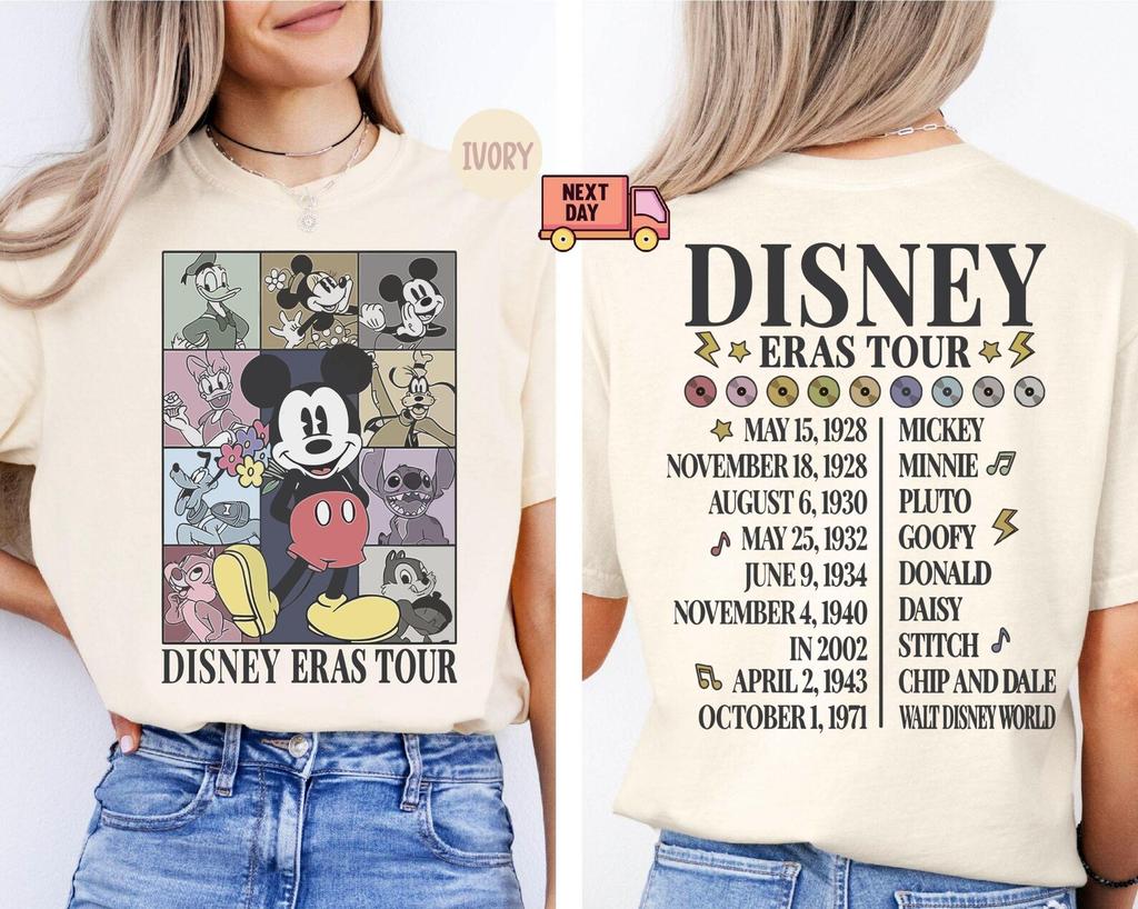 Comfort Colors® Disney Eras Tour Shirt, Mickey & Friends Tour Shirt, Vintage Disney Shirt, Disney Cruise Shirt, Mickey Tour Tee, Disney Trip