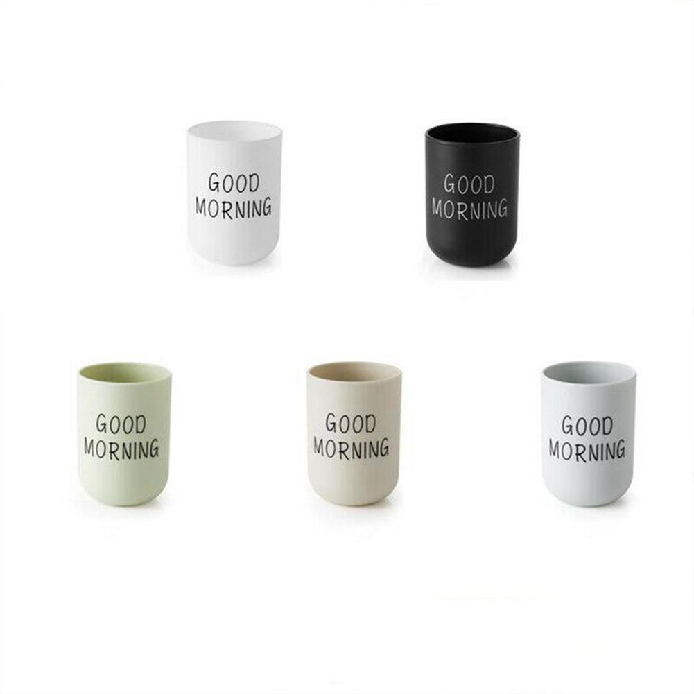 Multifunctional Toothbrush Holder Cup for Bathroom Tumbler Good Morning