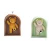 Handmade DIY Kicking Door Teddy Bear Candle Mold - Opening Door Mechanism, Kicking Leg Action, Heat-Resistant Silicone for Wax