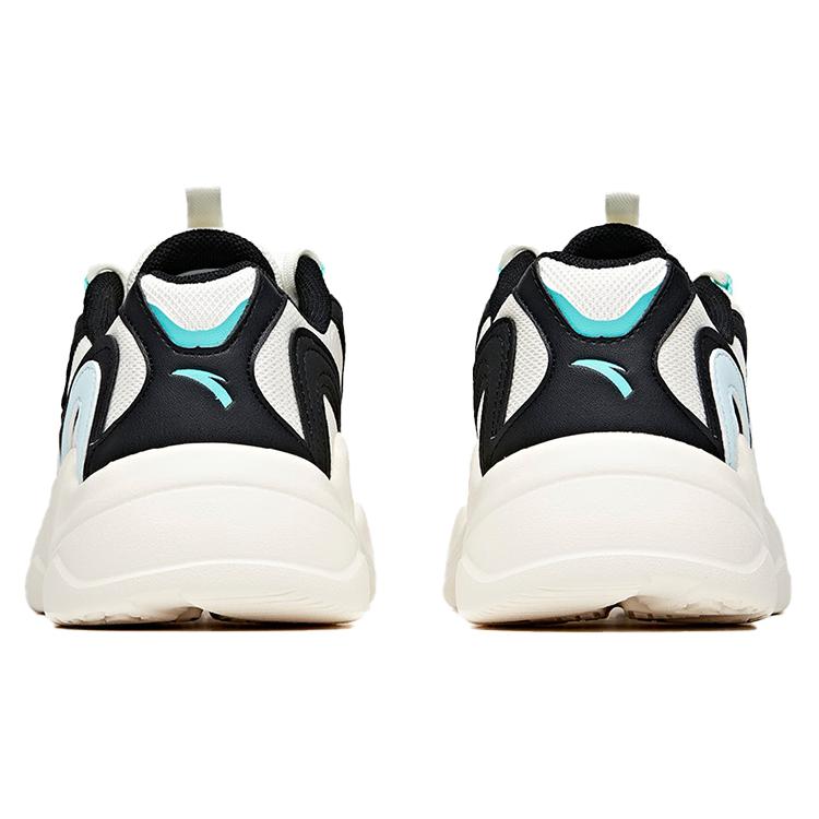 New ANTA Chunky Sneakers Women's Low top Ivory White/Black/Blue 122028825R-4