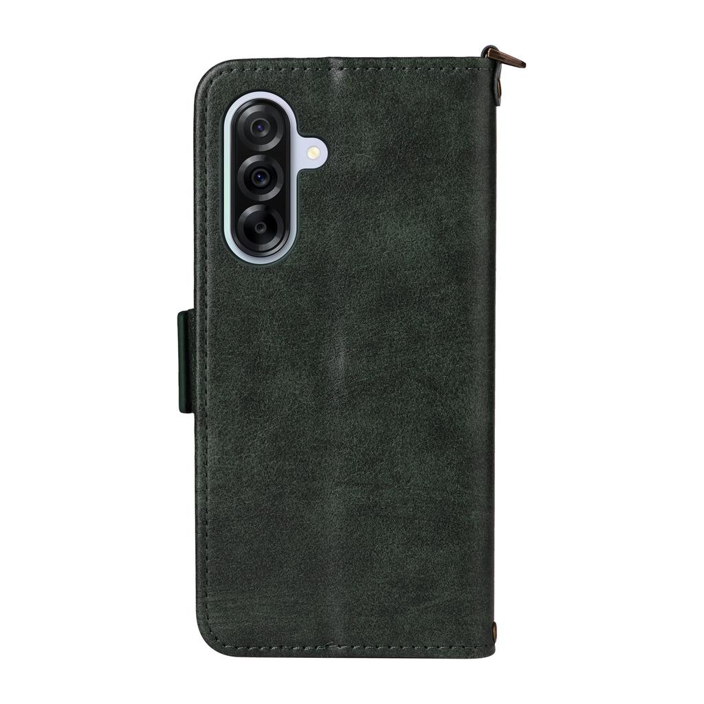 For Samsung Galaxy A24 4G (162.1mm) Leather Case Magnetic Closure Wallet Stand Phone Cover with Crossbody Strap