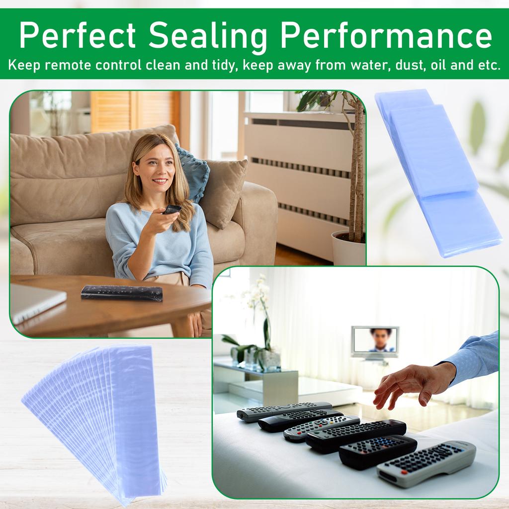 100Pcs Shrink Wrap Bags For Remote Control Pvc Heat Shrink Wrap Bags Transparent Heat-Resistant Ductile High Shrinkage Packaging