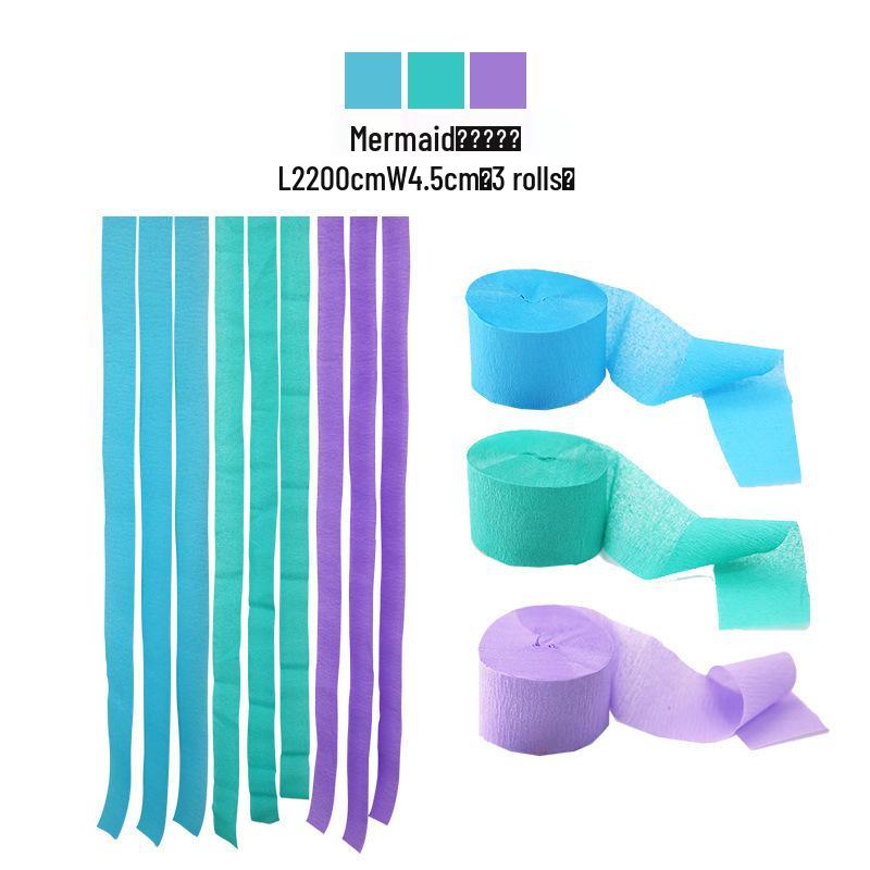 3-Pack Colored Crepe Paper Streamers for Birthday Decorations