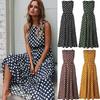 Stylish Womens Sleeveless Polka Dot Maxi Dress Perfect For Summer Beach Holidays