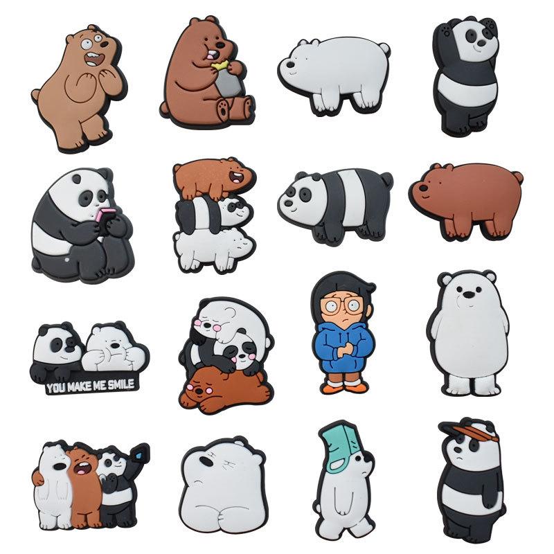

16 шт. Симпатичные подвески для обуви из ПВХ серии Panda для украшения обуви