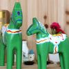 Figurina Cavallo di Troia Dala Dipinta a Mano Statua Cavallo in Legno Massiccio Decorativa Rustica