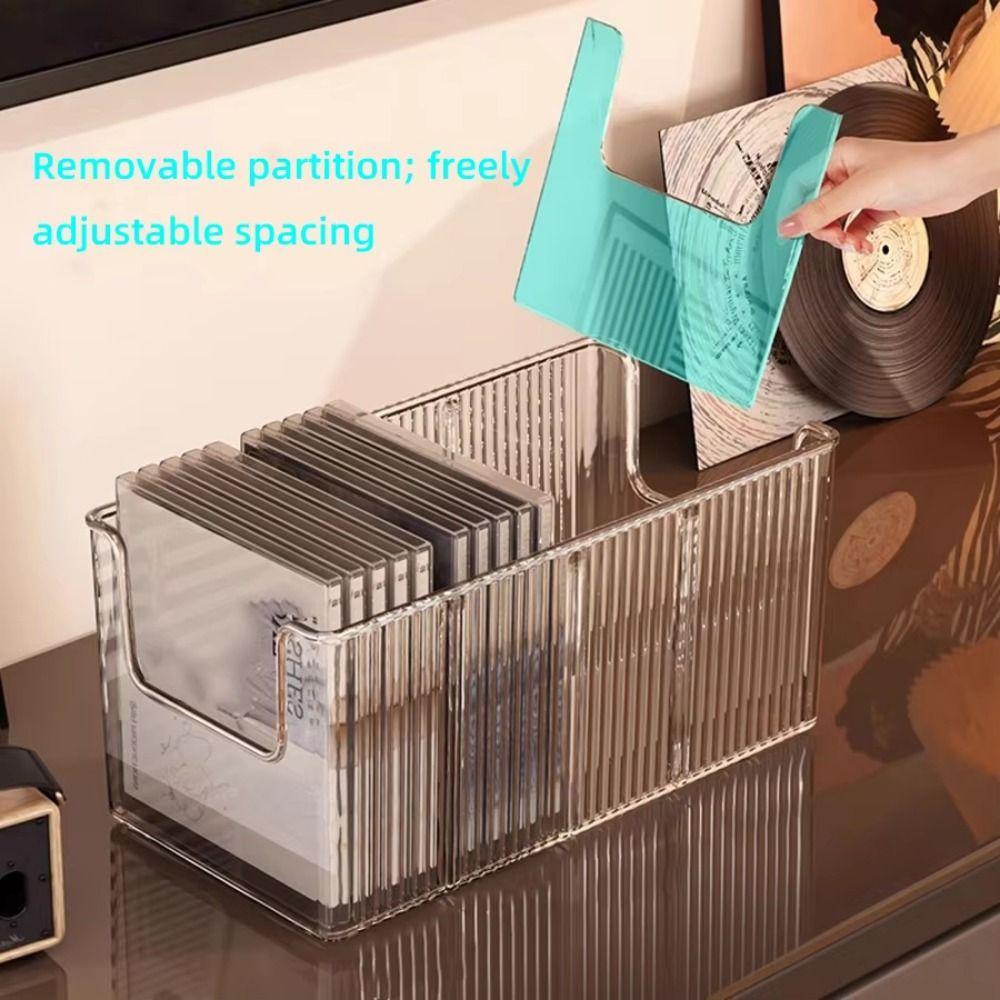 Odnímatelný dělič Krabičky na vystavení vinylových desek Prostorný průhledný držák na DVD Sbírka
