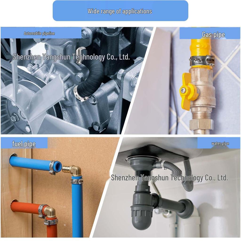 50-Pack 304 Stainless Steel Adjustable Single Ear Hose Clamps, 5.3-33.1mm