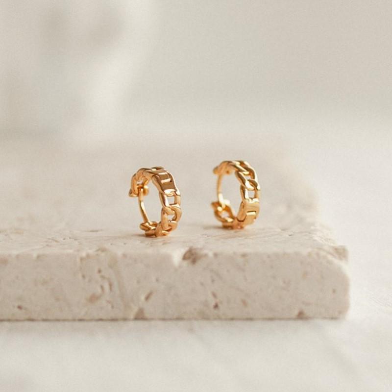 925 Sterling Silver Retro Niche INS Chain Earrings for Women - European & American French Design