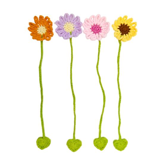 1/4/6 szt. Ręcznie robiona szydełkowa kwiatowa zakładka do książki Ręcznie robiona kwiatowa zakładka na stronę Książka Miłośnicy czytania Dzieci Uczniowie Kobiety Prezent