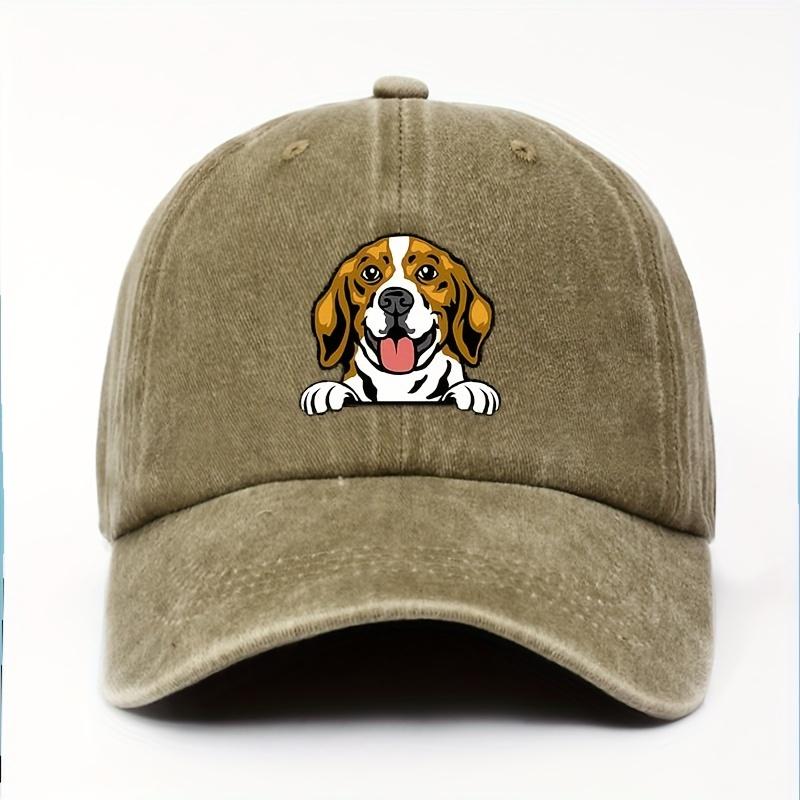 Beagle Dog Peeking Graphic Baseball Cap Unisex Casual Polyester Adjustable Sun Protection Hat