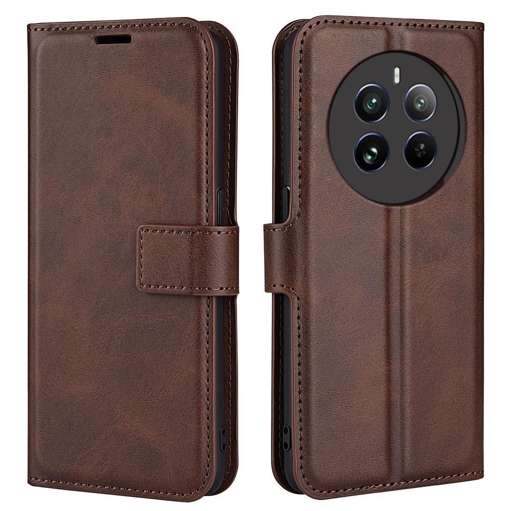For Realme 12 4G/12+ 5G Leather Case Calf Texture Phone Wallet Cover