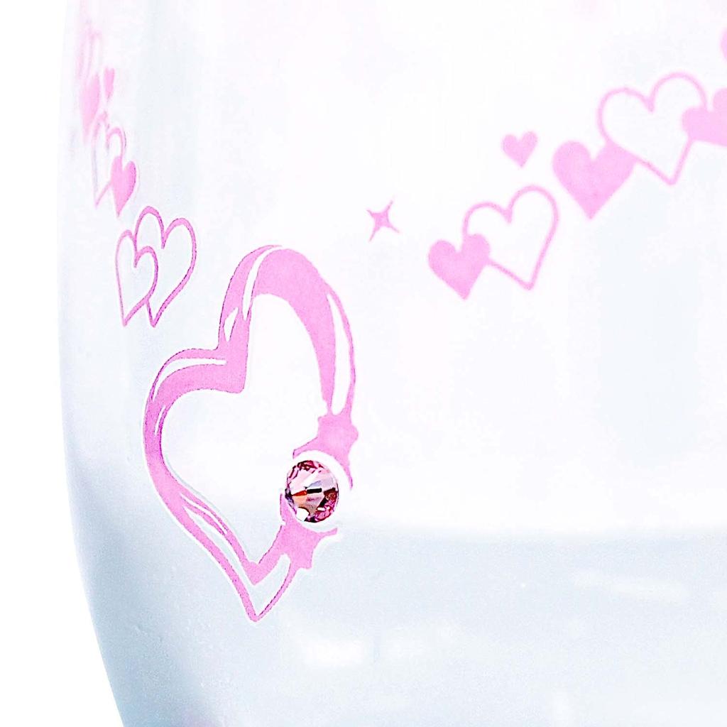 Sears Color Changing Glass Tumbler Birthstone Color Crystal October Pink Tourmaline Teddy Bear Stuffed White Teddy [Sears] sh84-0001-tdt-01-w-10