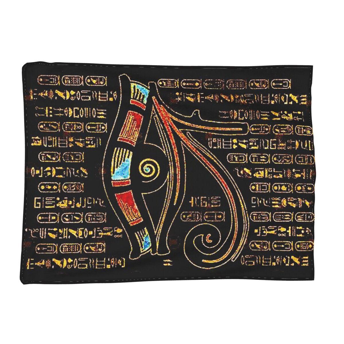 Ancient Egypt God Horus And Anubis Egyptian Pharaoh Blanket Soft Flannel Throw Blanket Cover for Living room Picnic Travel Home 80x120cm
