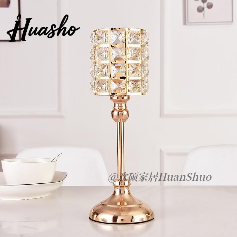 Elegant Gold/ Metal Candle Holder With Crystal Accents Wedding Dinner Party Home Decor