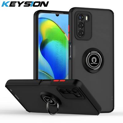 KEYSION Funda de teléfono mate para Motorola MOTO G42 G32 G22 G30 G20 G10, soporte de anillo transparente, funda de teléfono a prueba de golpes para MOTO E32 4G