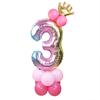 32-Zoll-Regenbogen-Folien-Zahlenballon mit Krone, Hochzeitstag, Party, Latex-Ballon-Dekor, Kindergeburtstag, Luftball, Versorgung, Festival-Dekoration
