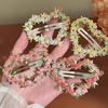 Hairpin Crocheted Pink Flower Decor Star Heart Design Firm Non-Slip Clip Bangs Side Hair Clip Party Hair Accessories