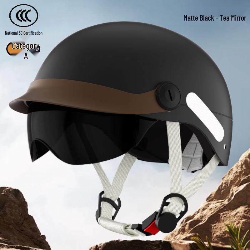 3C Certified Full Face Electric Motorcycle Helmet with Double Visor, Universal Fit for Men Women, All-Season Ventilation Breathability. Clear
